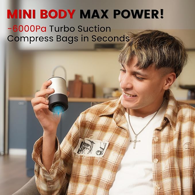 Vacuum Travel Bags with Pump for Car Camping & Backpacking - 6.0kPa Wireless Pump, Odor/Waterproof Anti-Rip Nylon Organizer & Space Saver (24L*2, 17L*1, 3-Pack)