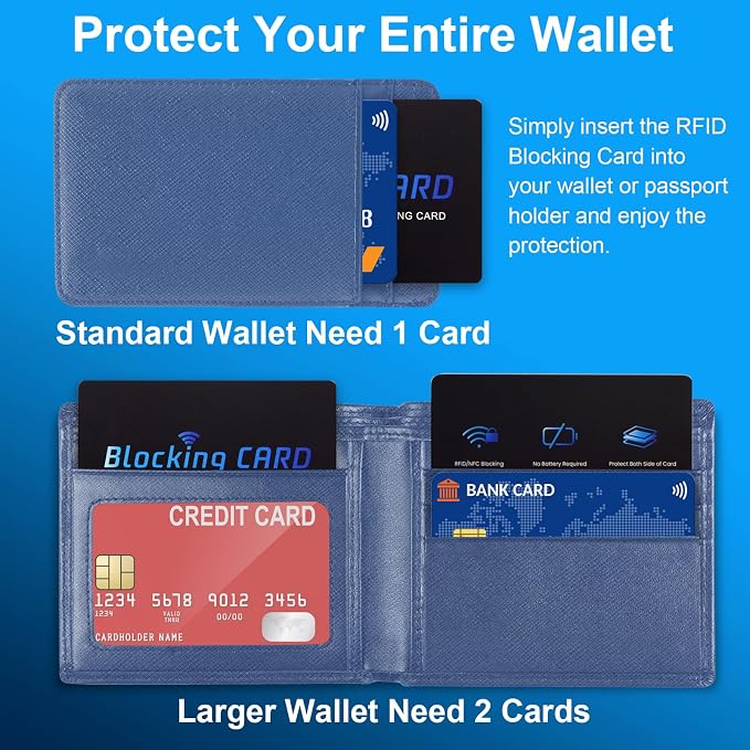 RFID Blocking Card (5 Pack) for Wallets, Slim RFID/NFC Blocker - One Card Protects Entire Wallet & Passport, Contactless Debit/Credit Card Protector, Anti-Theft Protection for Men & Women - Image 6