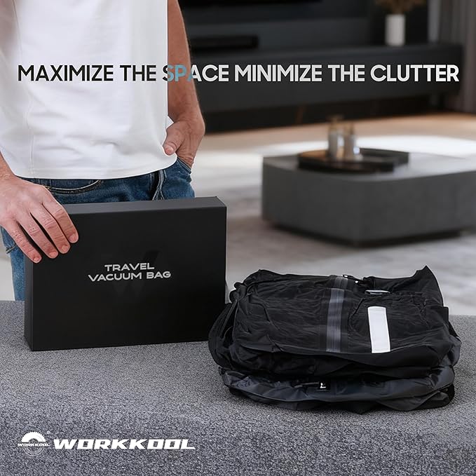 41L Vacuum Packing Cubes for Travel with Pump,Waterproof Travel compression bags for Suitcase, Luggage, Backpack with Manual Air Pump(Black,Large Volume 41L,2-PACK)