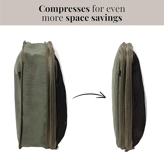 Baggallini Compression Cube 3-piece set - Lightweight Compression Packing Cubes for Travel