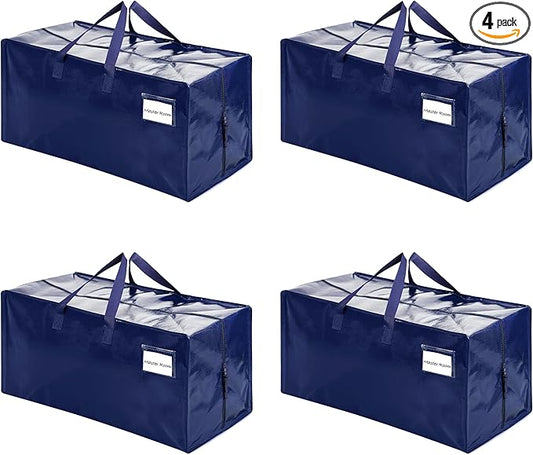 VENO 4 Pack Heavy Duty Moving Bags with Backpack Straps, Zippers & Handles, Extra Large Packing Bags for College Dorm Essentials, Moving Supplies Alternative to Cardboard Moving Boxes