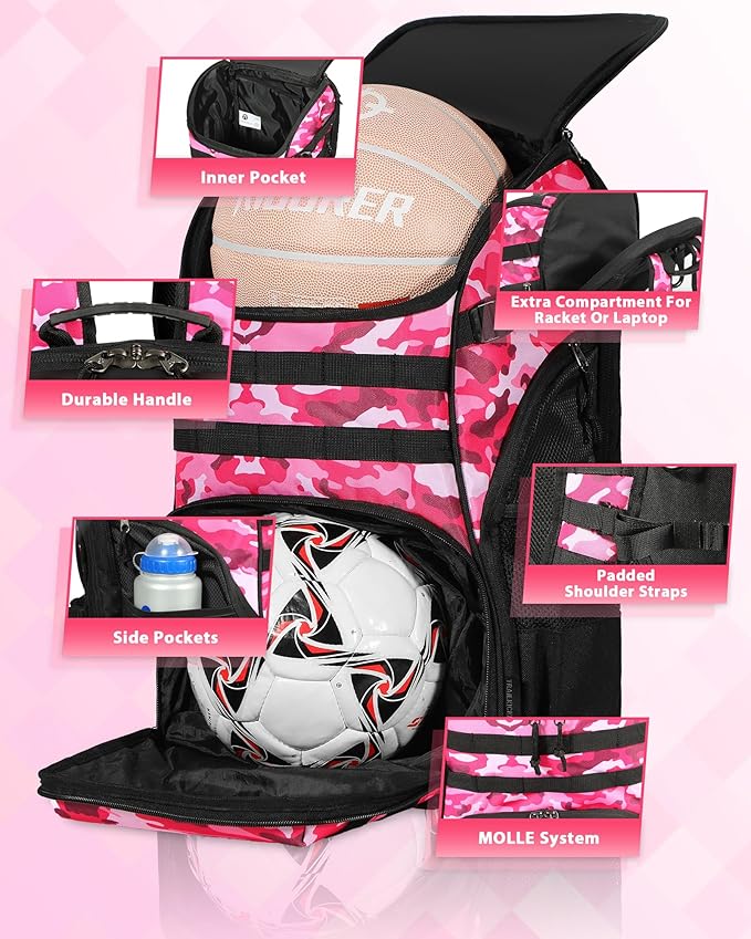 Basketball Backpack Women Fit Soccer Volleyball Baseball Football Sports Backpack Training Equipment Bag for Team