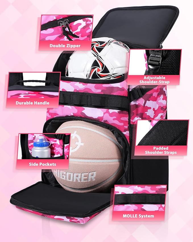 Basketball Backpack Women Fit Soccer Volleyball Baseball Football Sports Backpack Training Equipment Bag for Team