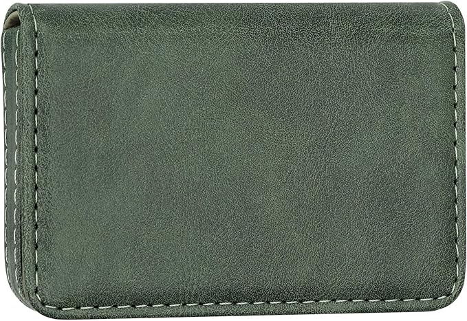 AI-DEE RFID Blocking Wallet - Minimalist Leather Business Credit Card Holder (12-Green) by AI-DEE