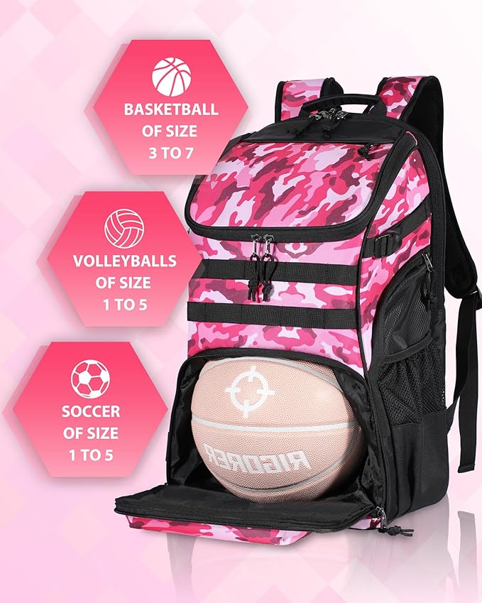 Basketball Backpack Women Fit Soccer Volleyball Baseball Football Sports Backpack Training Equipment Bag for Team