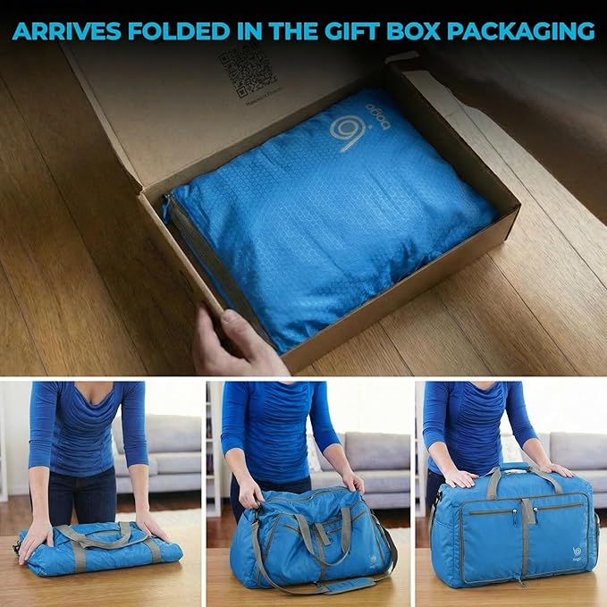 Bago Extra Large Duffle Bag for Travel Women & Men. Durable, Lightweight, Foldable Travel Duffel Bags For Traveling Women. 140L Duffle Bags Use As a Weekender Bag with Shoe Compartment, Checked Duffel