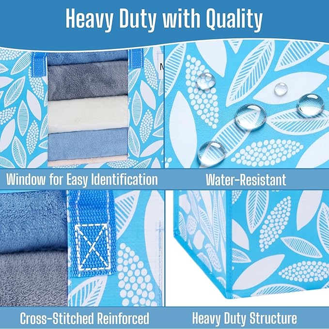 VENO 8 Pack Heavy Duty Moving Bags, Clothes and Comforter Storage Bags with Clear Window, College Dorm Essentials Packing Supplies, Foldable Boxes Alternative (Spring Breeze, 8 Pack)