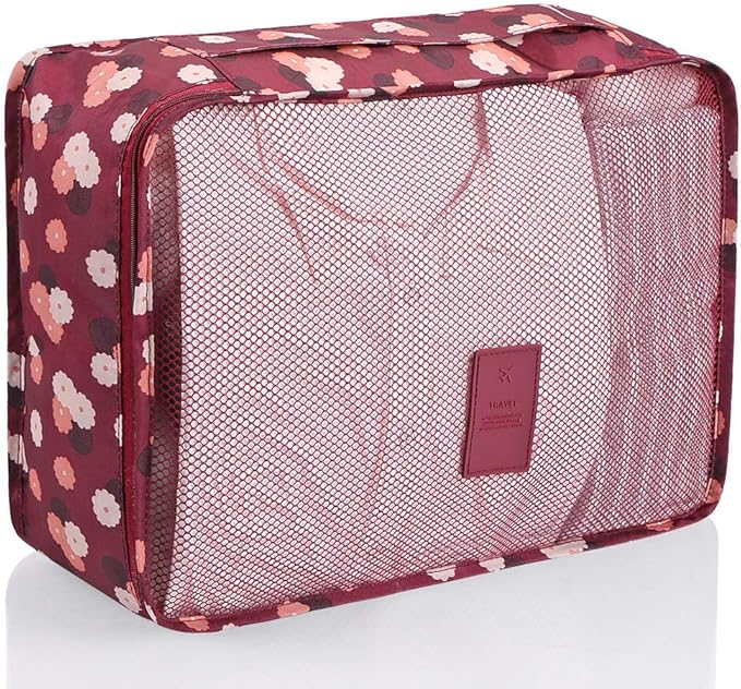Mossio 7 Set Packing Cubes with Shoe Bag - Travel Carry On Luggage Organizer