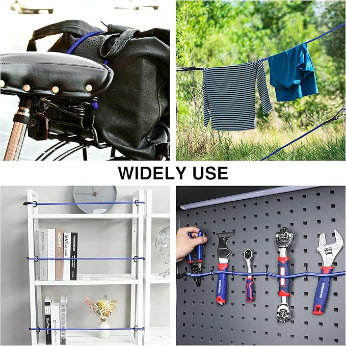 WORKPRO 24" Bungee Cords with Hooks, 4 Pack Heavy Duty Outdoor Bungee Strap - Image 5