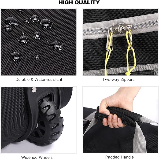 REDCAMP 85L/120L/140L Foldable Duffle Bag with Wheels, Large Travel Duffel Bag