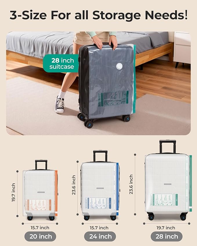 BAGSMART Vacuum Bags for Travel with Rechargeable Air Pump, Portable Space Saver Bags for Travel & Home, Vacuum Compression Seal Bag for Clothing, Blanket, 21 Pack Multicolor