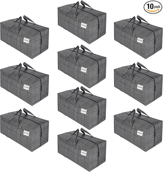 VENO 10 Pack Heavy Duty Moving Bags with Backpack Straps, Zippers & Handles, Extra Large Packing Bags for College Dorm Essentials, Moving Supplies Alternative to Cardboard Moving Boxes