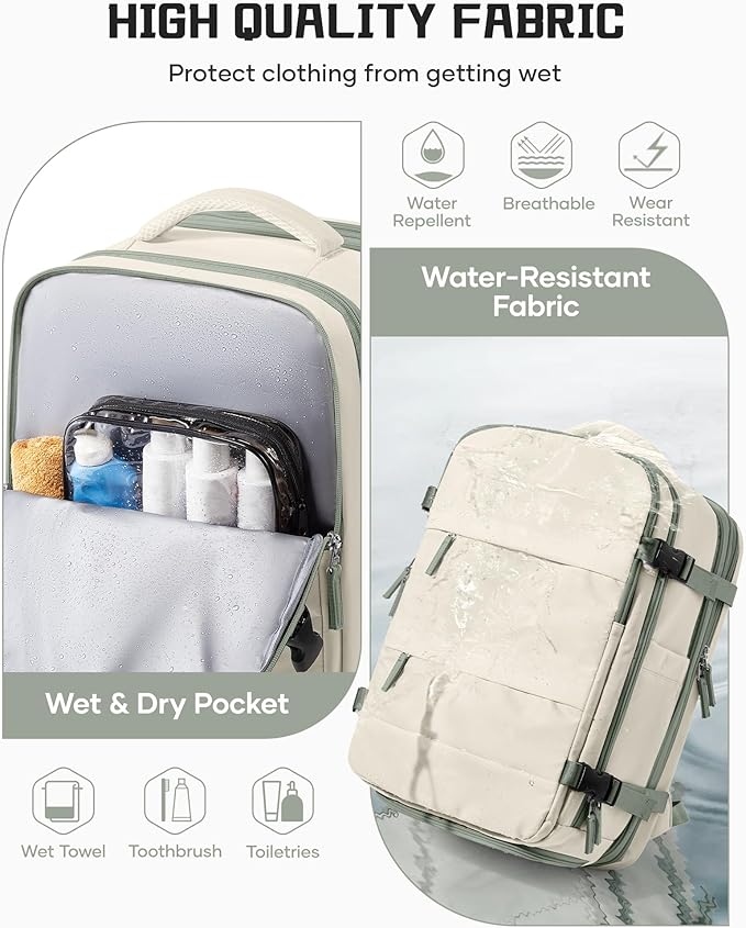 wepadre Vacuum Backpack Travel with Pump Travel Backpack with Vacuum System Expandable Vacpack Compression Backpacks for Travel Easy Vac Pack Carry on Luggage