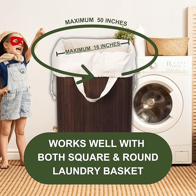 Canvas Laundry Bags - Extra Large, Heavy Duty, 100% Cotton Laundry Bag with Straps, Handles, and Drawstring - College Dorm Laundry Bag in XL Size - Washable, Foldable Laundry Basket Liner (2 Pack)