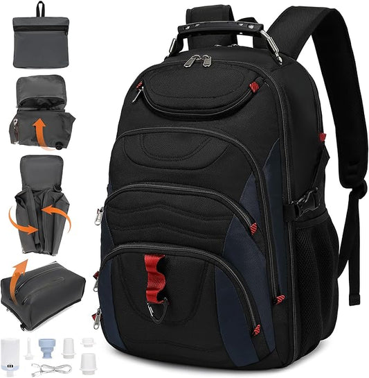 Boavan Vacuum Seal Backpack for Travel with Pump, 55L Large Bag with Zipper‑Off Detachable Vacuum Compression Bag Waterproof Carry On Large Travel Bag for Airline，Bags and Backpack Used Independently