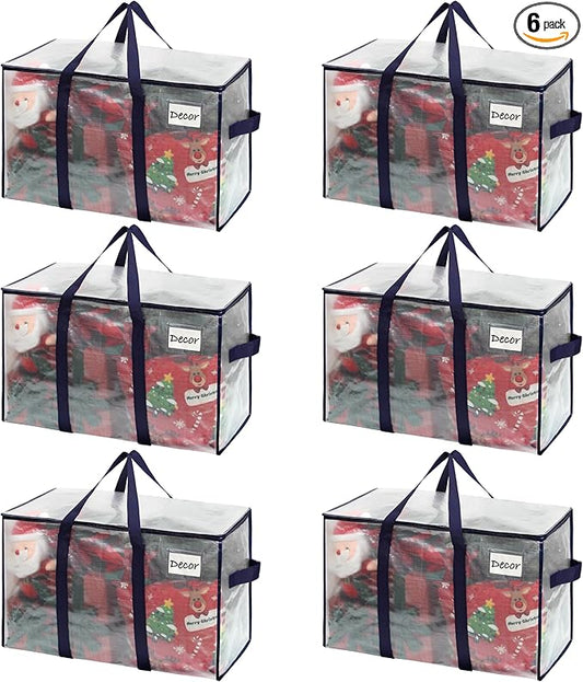 VENO 6 Pack Heavy Duty Moving Bags, Extra Large Storage Bags with Reinforced Handles & Strong Zippers, Foldable & Reusable Moving Box Alternative for Clothes & Dorm Storage