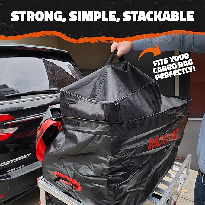 Mockins 29"x19"12" Cargo Carrier Packing Cubes 4 Pack | Each Trailer Hitch Storage Cube Holds Up to 90 Lbs. | Truck Bag Pre-Packing Set | Great for Waterproof Cargo Bag for Hitch Carrier Organization