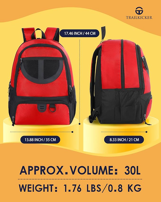 Basketball Bag Backpack for Men Women with Ball & Shoes Compartment 30L Capacity Lightweight Breathable Boys Girls Soccer Ball Bag Backpack Fit Volleyball Football Sports Travel School Gym