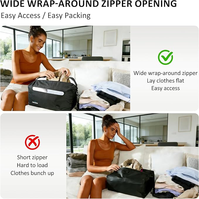 Travel Vacuum Bags with Pump, 33L Vacuum Seal Bags for Clothing, IPX8 Waterproof Vacuum Storage Bags with Handle for Luggage, Backpack, Suitcase, Home & Outdoor 1Pack Black