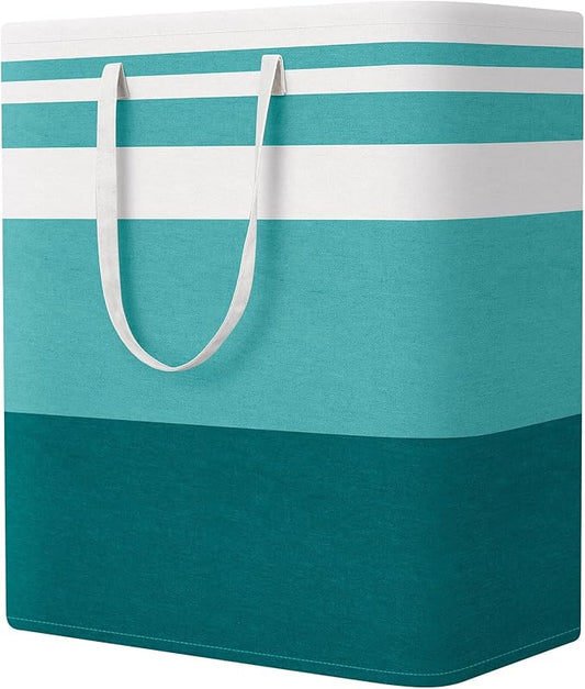 StorageRight Large Collapsible Laundry Basket Hamper with Easy Carry Handles，Freestanding Clothes Hampers for Laundry, Bedroom, Dorm, Towels, Toys, 100L, Green