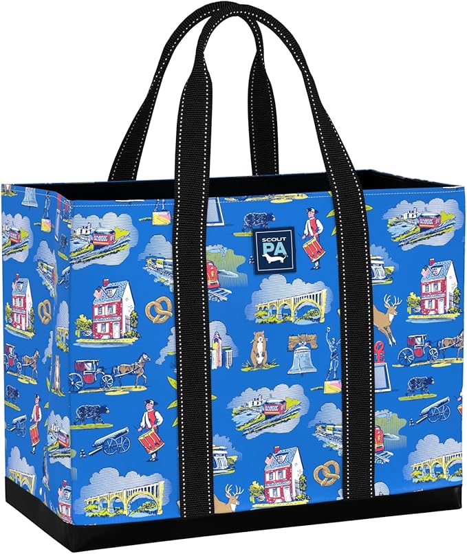 SCOUT Original Deano Tote - Durable Lightweight Open Top Beach, Pool & Lake Bag, Inside Zip Pocket, Folds Flat