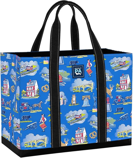 SCOUT Original Deano Tote - Durable Lightweight Open Top Beach, Pool & Lake Bag, Inside Zip Pocket, Folds Flat