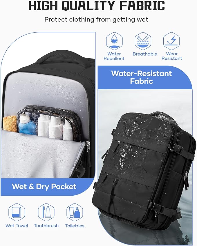 wepadre Vacuum Backpack Travel with Pump Travel Backpack with Vacuum System Expandable Vacpack Compression Backpacks for Travel Easy Vac Pack Carry on Luggage