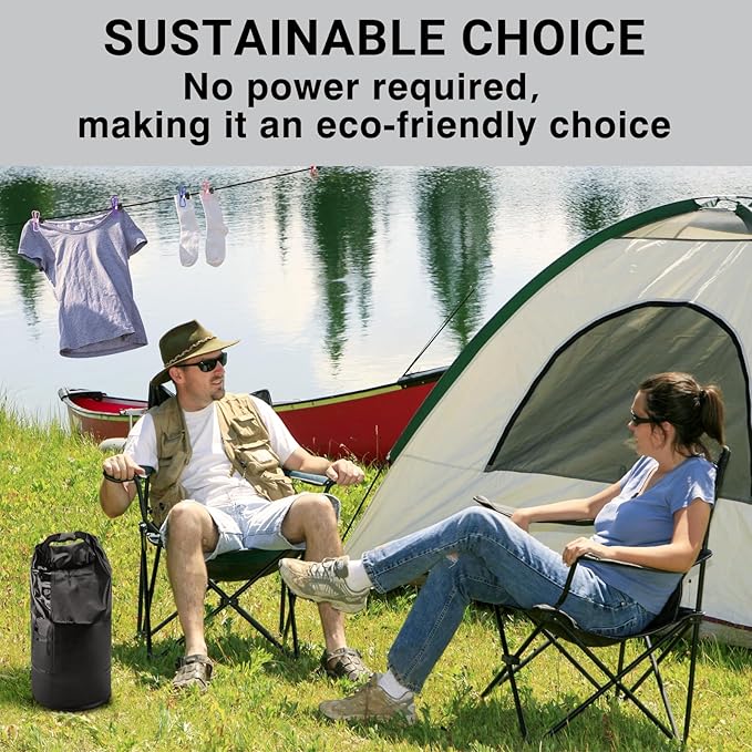 Travel Washing Machine & Retractable Clothesline - Hand Washing Machine & Portable Clothes Washer - Durable Travel Laundry Wash Bag & Camping Washing Machine - Portable Manual Clothes Washer