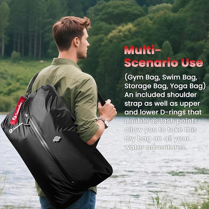 Vacuum Bags for Travel Luggage (1PCS + 6.0kPa Pump), Vacuum Clothing Compression Bag with Adjustable Shoulder Strap, 50.6L Large Capacity, IP67 Waterproof, Reusable for Carry-on Luggage & Backpack