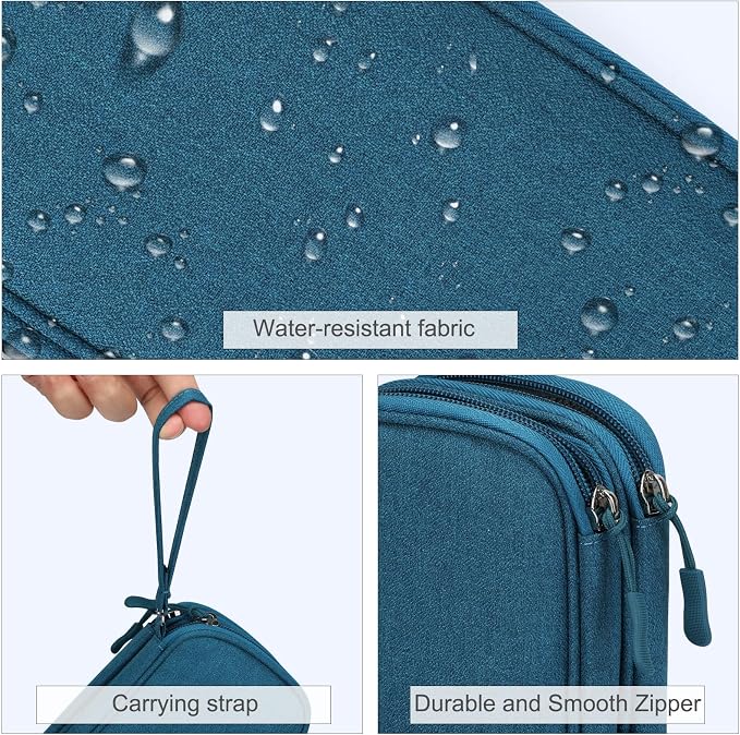 FYY Electronic Organizer, Travel Tech Pouch Bag, Cable Organizer Dark Green - Image 4