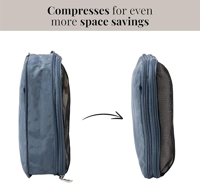 Baggallini Compression Cube 3-piece set - Lightweight Compression Packing Cubes for Travel