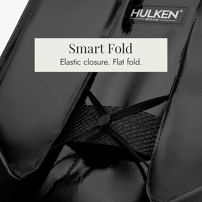 HULKEN (Small, Black) Reusable Grocery Bag On Wheels, Shopping Trolley, Rolling Tote, Zipper Closure, Lightweight, Carries Up to 66 lb, Folds Flat