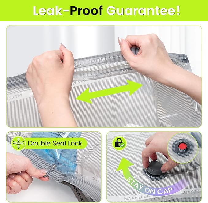 (17PACK) Travel Vacuum Bags with USB-Powered Pump (Plug to Work, No Battery) – Portable Vacuum Sealer for Travel & Home, Space-Saving Compression Bags for Clothes, Bedding & Seasonal Storage