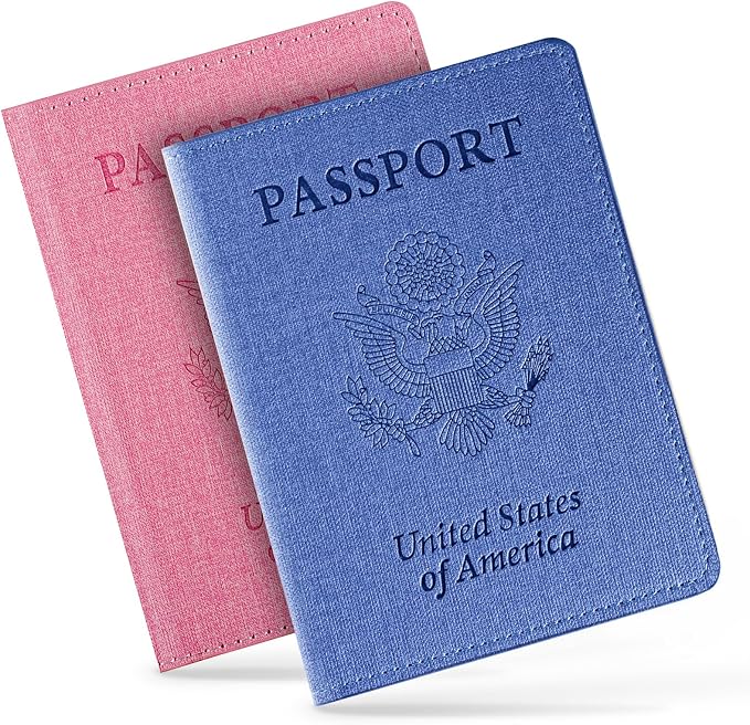 2 Pack Vaccine Card Holder,Passport And Vaccine Card Holder Combo-Baby Blue&Pink by AwakenYourCoreBeauty%E3%85%A1VIDIVICI