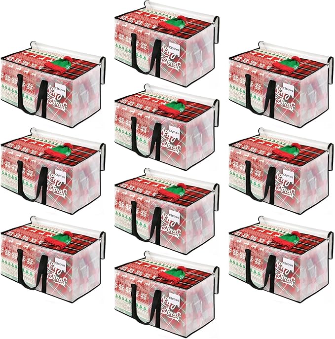 BlissTotes Clear Moving Bags Heavy Duty, 93L Extra Large Storage Bags with Zipper & Reinforced Handles, Waterproof PP Moving Totes for Clothes, Bedding, Comforters, Space Saving Storage (8 Pack)