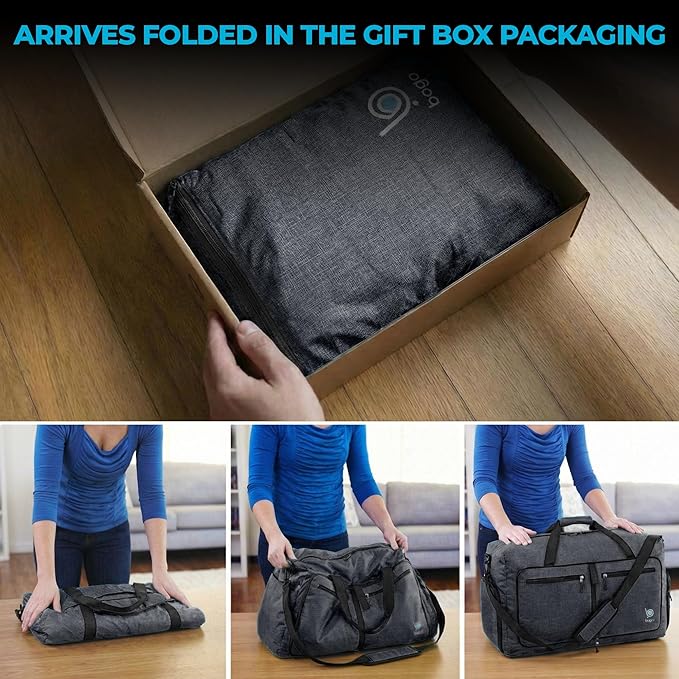 Bago Extra Large Duffle Bag for Travel Women & Men. Durable, Lightweight, Foldable Travel Duffel Bags For Traveling Women. 120L Duffle Bags Use As a Weekender Bag with Shoe Compartment, Checked Duffel
