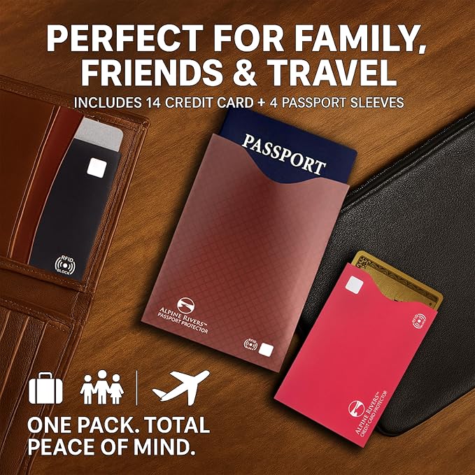 Alpine Rivers RFID Blocking Sleeves, Credit Card Protector, Passport Sleeve - Image 6