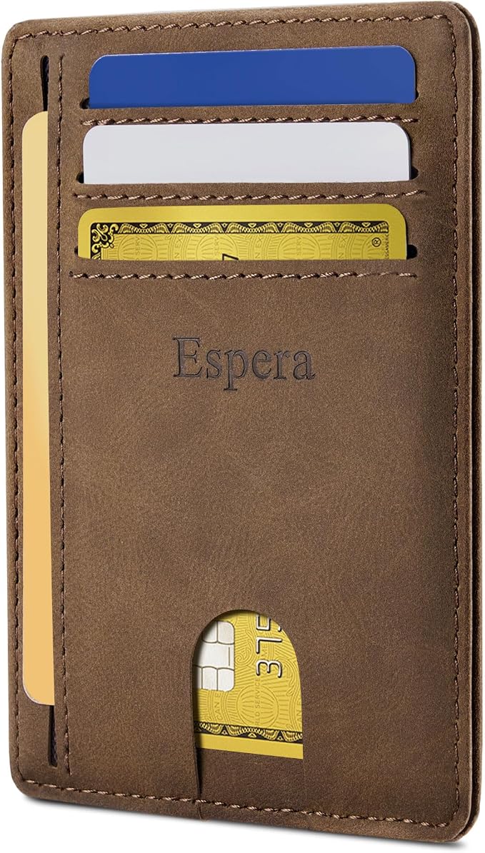 Espera Slim Minimalist Front Pocket Wallet for Men, RFID Blocking Credit Card Holder, Thin Travel ID Card Case, Gifts for Men by Unknown
