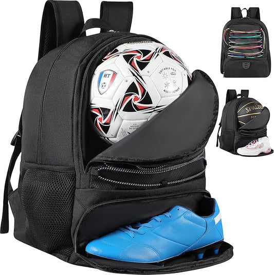Basketball Bag Backpack for Men Women with Ball & Shoes Compartment 30L Capacity Lightweight Breathable Boys Girls Soccer Ball Bag Backpack Fit Volleyball Football Sports Travel School Gym