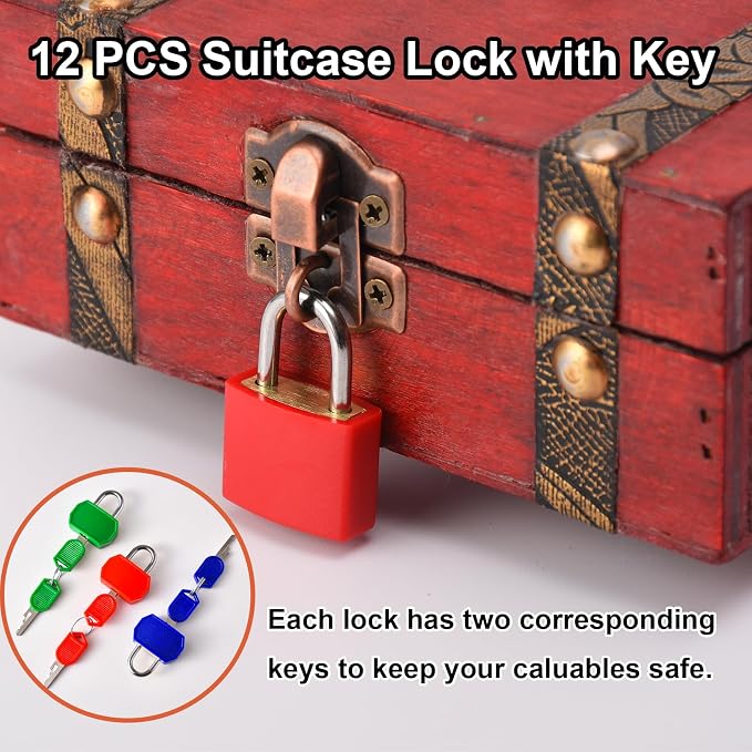 smilixin 12 PCS Suitcase Locks with Keys,Small Locks with Keys,6 Colors - Image 6