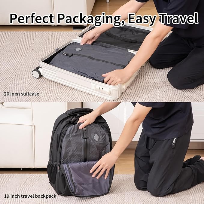 Vacuum Travel Bags, Travel Vacuum Bags for Luggage, IP67 Waterproof, Saving 60% Space, Suitable for Luggage Organization During Travel, Business Trips, Camping(1pc Gray)