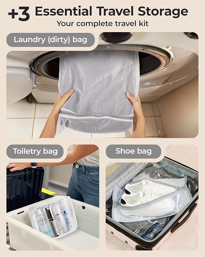 BAGSMART Vacuum Bags for Travel with Rechargeable Air Pump, Portable Space Saver Bags for Travel & Home, Vacuum Compression Seal Bag for Clothing, Blanket, 21 Pack Multicolor
