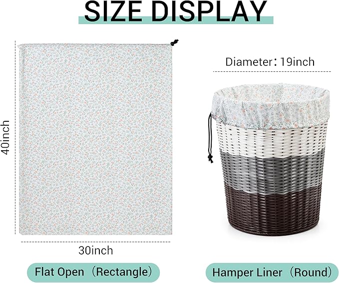 ZPECC Bulk Travel Laundry Bag,Extra Large Heavy Duty Laundry Bags 24 Pack,Washable Dirty Clothes Organizer XL for College Dorm Hotel Camping and Home Storage 30x40(Green Flower)