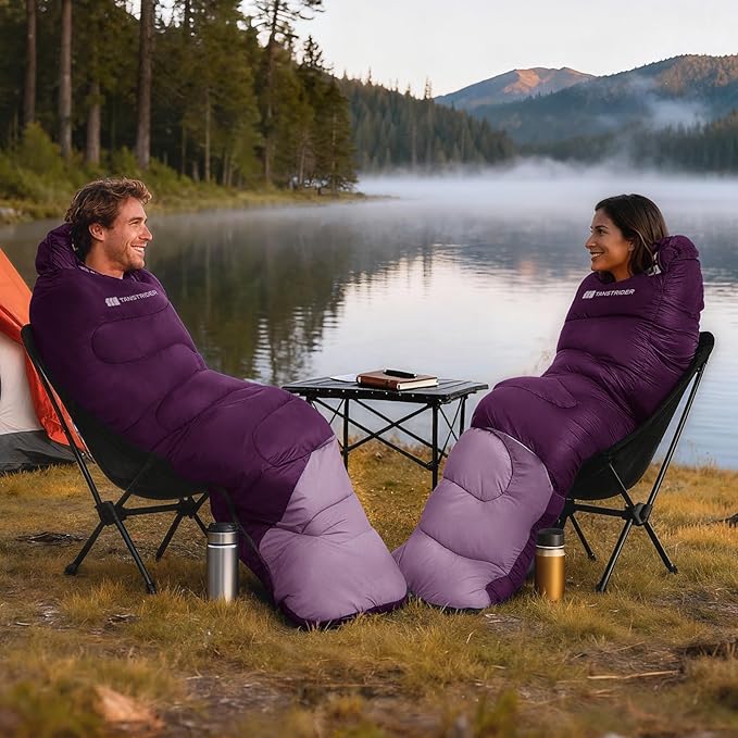 Sleeping Bag for Adults Warm Weather, Compact Lightweight Backpacking Sleeping Bag with Compression Sack, Camping Essentials Gear for Hiking Travel Climbing Outdoor & Indoor Use