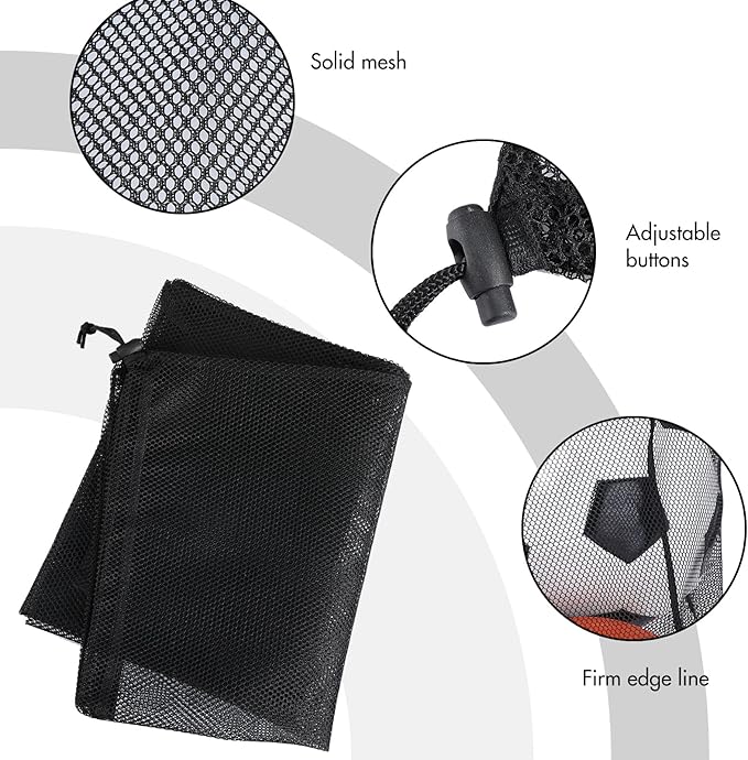 Berlune Large Mesh Laundry Bags, 24 x 36 Inch Bulk Wash Set with Drawstring for Commercial Use, Dorms, Vacation Rentals, Laundromats, Apartments & Facilities(Black,30)