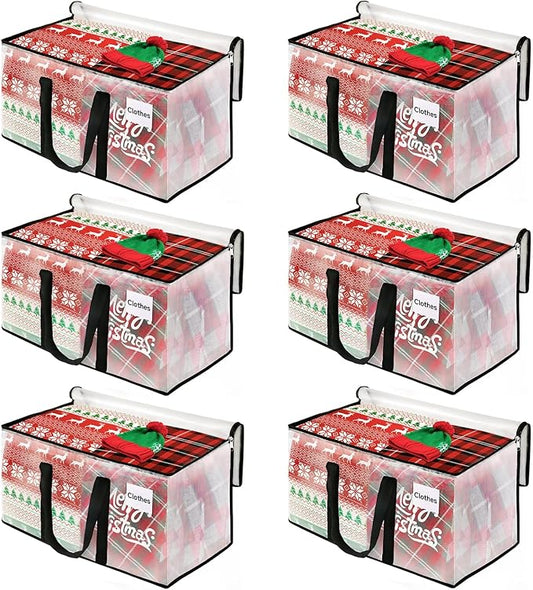BlissTotes Clear Moving Bags Heavy Duty, 93L Extra Large Storage Bags with Zipper & Reinforced Handles, Waterproof PP Moving Totes for Clothes, Bedding, Comforters, Space Saving Storage (8 Pack)