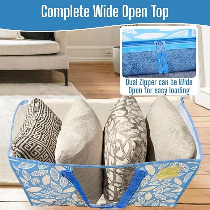 VENO 6 Pack Heavy Duty Moving Bags, Clothes and Comforter Storage Bags with Clear Window, College Dorm Essentials Packing Supplies, Foldable Boxes Alternative (Spring Breeze, 6 Pack)