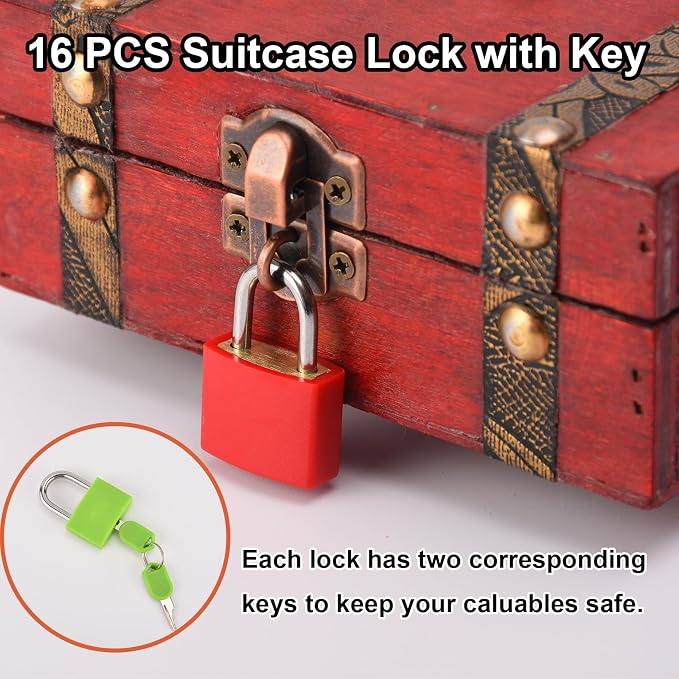 smilixin 16 PCS Suitcase Locks with Keys,Small Locks with Keys,8 Colors - Image 6