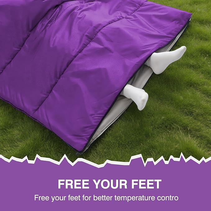 XXL Sleeping Bag for Adults Lightweight 41-59℉, 3-4 Season Waterproof Camping Sleeping Bag with Compression Sack for Backpacking Hiking
