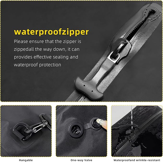 Travel vacuum bags with Pump, Reusable Waterproof Durable Tear-Resistant Nylon Luggage Compression Storage Bags (18L2 + 34L Set), Suitable for Luggage and Suitcase